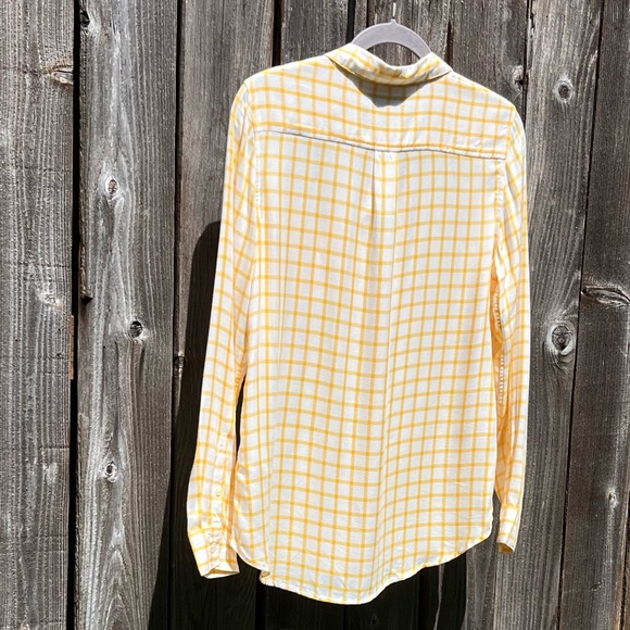 Banana Republic yellow plaid button down shirt size small - Picture 13 of 17